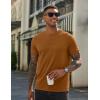imageCOOFANDY Mens Henley Shirts Cotton Short Sleeve Casual TShirt Button Henley Basic TeeLight Brown