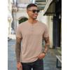imageCOOFANDY Mens Henley Shirts Cotton Short Sleeve Casual TShirt Button Henley Basic TeeLight Khaki