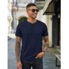 imageCOOFANDY Mens Henley Shirts Cotton Short Sleeve Casual TShirt Button Henley Basic TeeNavy Blue