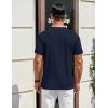 imageCOOFANDY Mens Henley Shirts Cotton Short Sleeve Casual TShirt Button Henley Basic TeeNavy Blue
