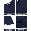 imageCOOFANDY Mens Henley Shirts Cotton Short Sleeve Casual TShirt Button Henley Basic TeeNavy Blue
