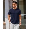 imageCOOFANDY Mens Henley Shirts Cotton Short Sleeve Casual TShirt Button Henley Basic TeeNavy Blue