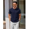 imageCOOFANDY Mens Henley Shirts Cotton Short Sleeve Casual TShirt Button Henley Basic TeeNavy Blue