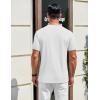 imageCOOFANDY Mens Henley Shirts Cotton Short Sleeve Casual TShirt Button Henley Basic TeeWhite