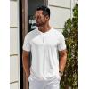 imageCOOFANDY Mens Henley Shirts Cotton Short Sleeve Casual TShirt Button Henley Basic TeeWhite