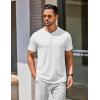imageCOOFANDY Mens Henley Shirts Cotton Short Sleeve Casual TShirt Button Henley Basic TeeWhite