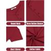 imageCOOFANDY Mens Henley Shirts Cotton Short Sleeve Casual TShirt Button Henley Basic TeeWine Red