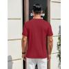 imageCOOFANDY Mens Henley Shirts Cotton Short Sleeve Casual TShirt Button Henley Basic TeeWine Red