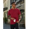 imageCOOFANDY Mens Henley Shirts Cotton Short Sleeve Casual TShirt Button Henley Basic TeeWine Red