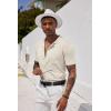imageCOOFANDY Mens Short Sleeve Knit Shirts Button Down Vintage Polo Casual Beach ShirtsBeige