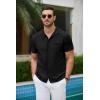 imageCOOFANDY Mens Short Sleeve Knit Shirts Button Down Vintage Polo Casual Beach ShirtsBlack