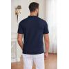 imageCOOFANDY Mens Short Sleeve Knit Shirts Button Down Vintage Polo Casual Beach ShirtsNavy Blue