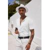 imageCOOFANDY Mens Short Sleeve Knit Shirts Button Down Vintage Polo Casual Beach ShirtsWhite
