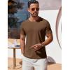 imageCOOFANDY Mens T Shirt Short Sleeve Crew Neck TShirt Casual Summer Classic Basic Tee ShirtsBrown