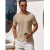 imageCOOFANDY Mens T Shirt Short Sleeve Crew Neck TShirt Casual Summer Classic Basic Tee ShirtsKhaki