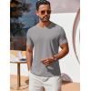 imageCOOFANDY Mens T Shirt Short Sleeve Crew Neck TShirt Casual Summer Classic Basic Tee ShirtsLight Grey