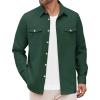 imageCOOFANDY Mens Casual Shirt Jacket Linen Button Down Shirt Long Sleeve Lightweight Shacket with PocketsDeep Army Green
