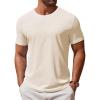 imageCOOFANDY Mens T Shirt Short Sleeve Crew Neck TShirt Casual Summer Classic Basic Tee ShirtsBeige