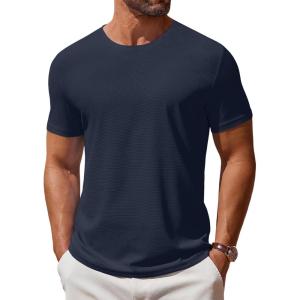 imageCOOFANDY Mens T Shirt Short Sleeve Crew Neck TShirt Casual Summer Classic Basic Tee ShirtsNavy Blue