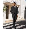 imageCOOFANDY Mens 2 Piece Suit Slim Fit 2 Button Formal Jacket Suits Pants Set for Wedding Business PromBlack