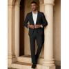 imageCOOFANDY Mens 2 Piece Suit Slim Fit 2 Button Formal Jacket Suits Pants Set for Wedding Business PromBlack
