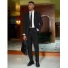 imageCOOFANDY Mens 2 Piece Suit Slim Fit 2 Button Formal Jacket Suits Pants Set for Wedding Business PromBlack