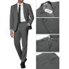 imageCOOFANDY Mens 2 Piece Suit Slim Fit 2 Button Formal Jacket Suits Pants Set for Wedding Business PromDark Grey