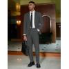imageCOOFANDY Mens 2 Piece Suit Slim Fit 2 Button Formal Jacket Suits Pants Set for Wedding Business PromDark Grey