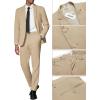imageCOOFANDY Mens 2 Piece Suit Slim Fit 2 Button Formal Jacket Suits Pants Set for Wedding Business PromKhaki