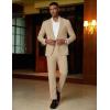 imageCOOFANDY Mens 2 Piece Suit Slim Fit 2 Button Formal Jacket Suits Pants Set for Wedding Business PromKhaki