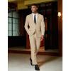 imageCOOFANDY Mens 2 Piece Suit Slim Fit 2 Button Formal Jacket Suits Pants Set for Wedding Business PromKhaki