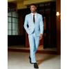 imageCOOFANDY Mens 2 Piece Suit Slim Fit 2 Button Formal Jacket Suits Pants Set for Wedding Business PromLight Blue