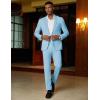 imageCOOFANDY Mens 2 Piece Suit Slim Fit 2 Button Formal Jacket Suits Pants Set for Wedding Business PromLight Blue