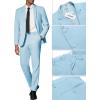 imageCOOFANDY Mens 2 Piece Suit Slim Fit 2 Button Formal Jacket Suits Pants Set for Wedding Business PromLight Blue