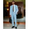 imageCOOFANDY Mens 2 Piece Suit Slim Fit 2 Button Formal Jacket Suits Pants Set for Wedding Business PromLight Blue