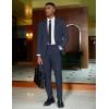 imageCOOFANDY Mens 2 Piece Suit Slim Fit 2 Button Formal Jacket Suits Pants Set for Wedding Business PromNavy Blue