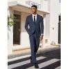 imageCOOFANDY Mens 2 Piece Suit Slim Fit 2 Button Formal Jacket Suits Pants Set for Wedding Business PromNavy Blue