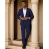 imageCOOFANDY Mens 2 Piece Suit Slim Fit 2 Button Formal Jacket Suits Pants Set for Wedding Business PromNavy Blue