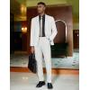 imageCOOFANDY Mens 2 Piece Suit Slim Fit 2 Button Formal Jacket Suits Pants Set for Wedding Business PromWhite