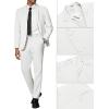 imageCOOFANDY Mens 2 Piece Suit Slim Fit 2 Button Formal Jacket Suits Pants Set for Wedding Business PromWhite