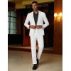 imageCOOFANDY Mens 2 Piece Suit Slim Fit 2 Button Formal Jacket Suits Pants Set for Wedding Business PromWhite