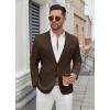 imageCOOFANDY Mens Casual Blazer Regular Fit Lightweight Two Button Sport Coat Suit JacketBrown