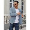 imageCOOFANDY Mens Casual Blazer Regular Fit Lightweight Two Button Sport Coat Suit JacketLight Blue