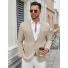 imageCOOFANDY Mens Casual Blazer Regular Fit Lightweight Two Button Sport Coat Suit JacketLight Khaki