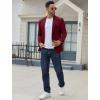 imageCOOFANDY Mens Casual Blazer Regular Fit Lightweight Two Button Sport Coat Suit JacketWine Red