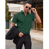 imageCOOFANDY Mens Short Sleeve Dress Shirts Wrinkle Free Casual Button Down Shirts Summer Untucked Dress ShirtArmy Green