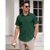 imageCOOFANDY Mens Short Sleeve Dress Shirts Wrinkle Free Casual Button Down Shirts Summer Untucked Dress ShirtArmy Green