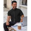 imageCOOFANDY Mens Short Sleeve Dress Shirts Wrinkle Free Casual Button Down Shirts Summer Untucked Dress ShirtBlack