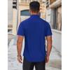 imageCOOFANDY Mens Short Sleeve Dress Shirts Wrinkle Free Casual Button Down Shirts Summer Untucked Dress ShirtDark Blue
