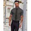 imageCOOFANDY Mens Short Sleeve Dress Shirts Wrinkle Free Casual Button Down Shirts Summer Untucked Dress ShirtDark Grey
